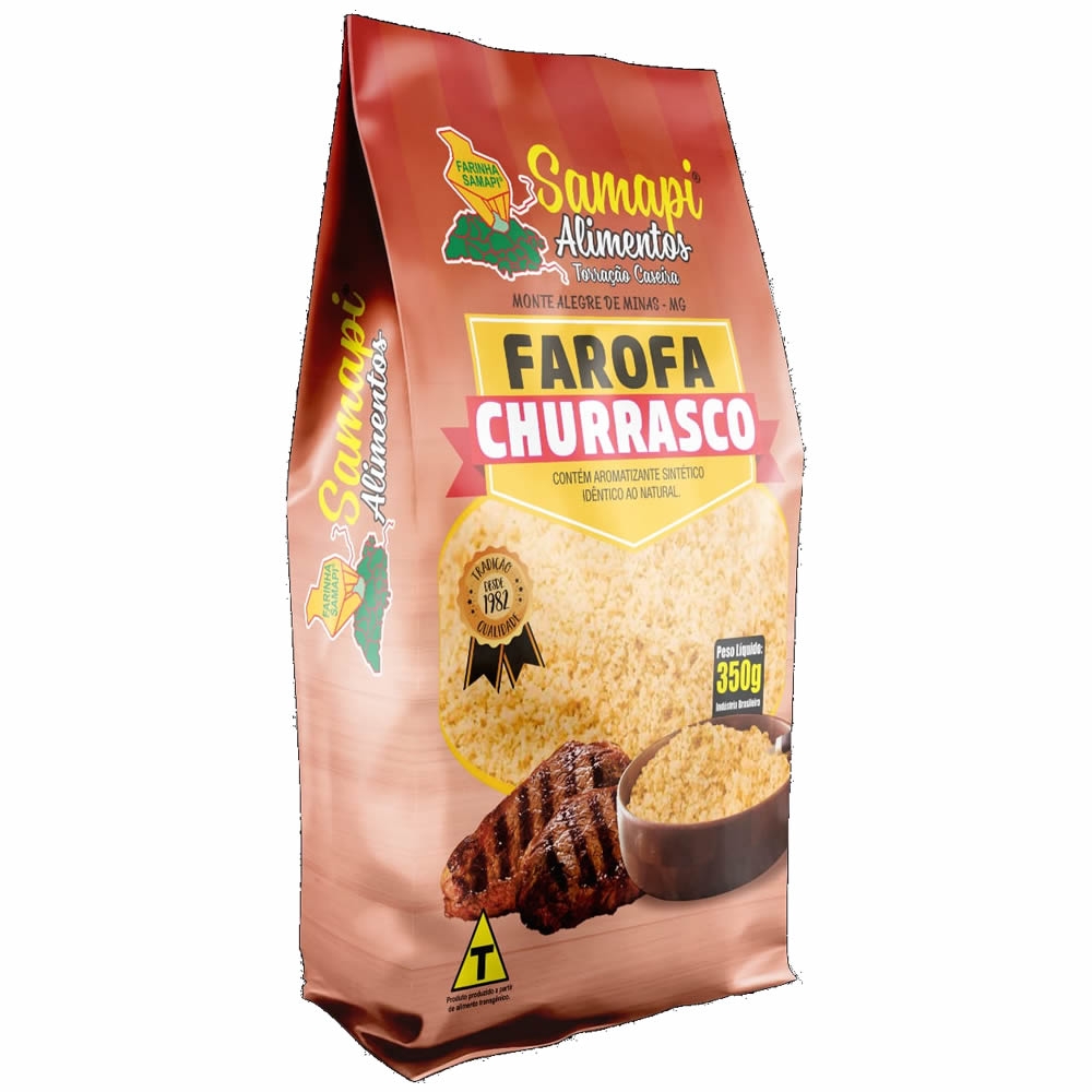Farofa Pronta Artesanal Churrasco Samapi Pacote 350g