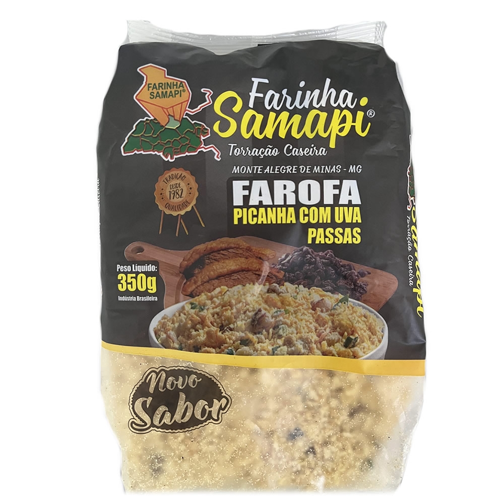 Farofa Pronta Artesanal Picanha com Passas Samapi Pacote 350g